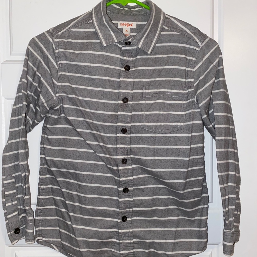 Boys Flannel Striped Shirt
